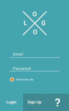 Mobil Uygulama giriş ekranı, vektör modern ve temiz tasarım.