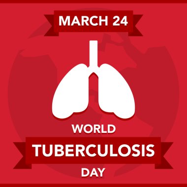 Bir akciğer vektör çizim dünya tüberküloz günü için.