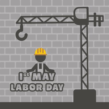 İşçi Bayramı logosu. 1 Mayıs Mutlu İşçi Bayramı tipografi yaratıcı sanat ile.