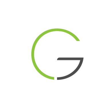 Vektör Yeşil Gri Harf C ve G