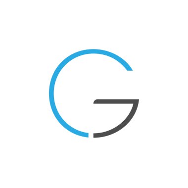 Vektör Mavi Gri Harf C ve G