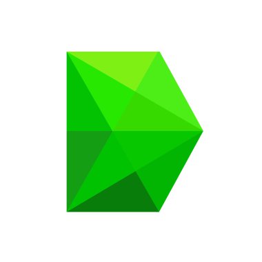 Vektör yeşil harf D Mark