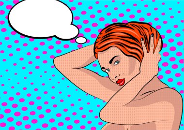 Seksi çıplak pop sanat kız bir duş