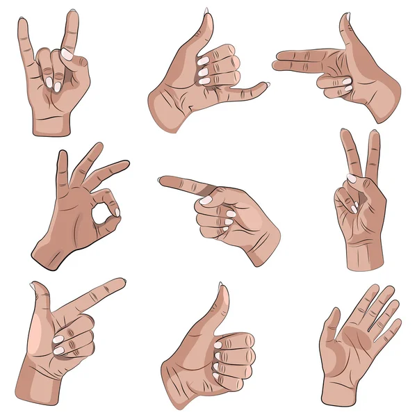 Векторный набор жестов . — стоковый вектор