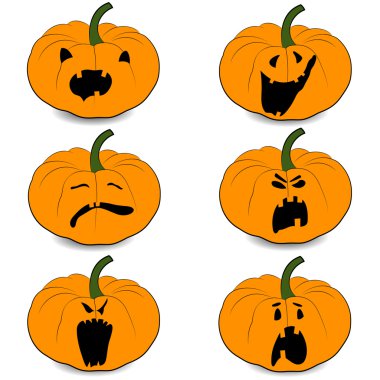 Vektör halloweens kabak illüstrasyon Icons set.