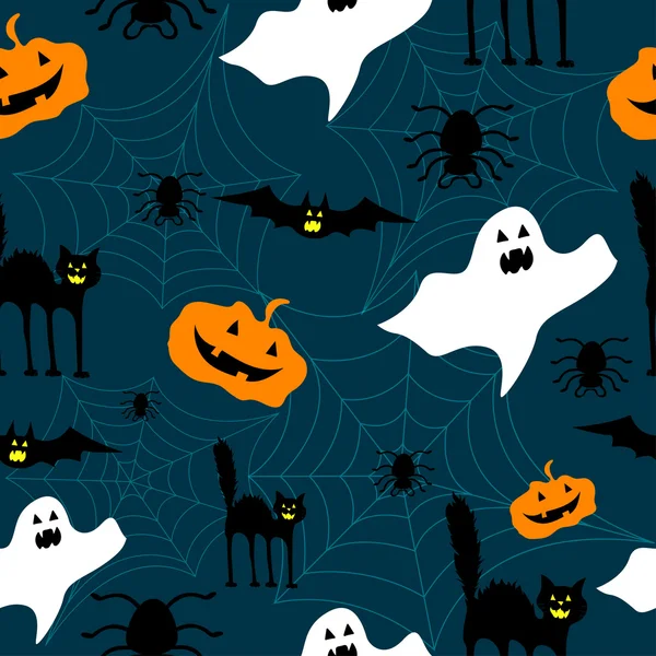 Halloween seamless vector pattern. — Stock Vector