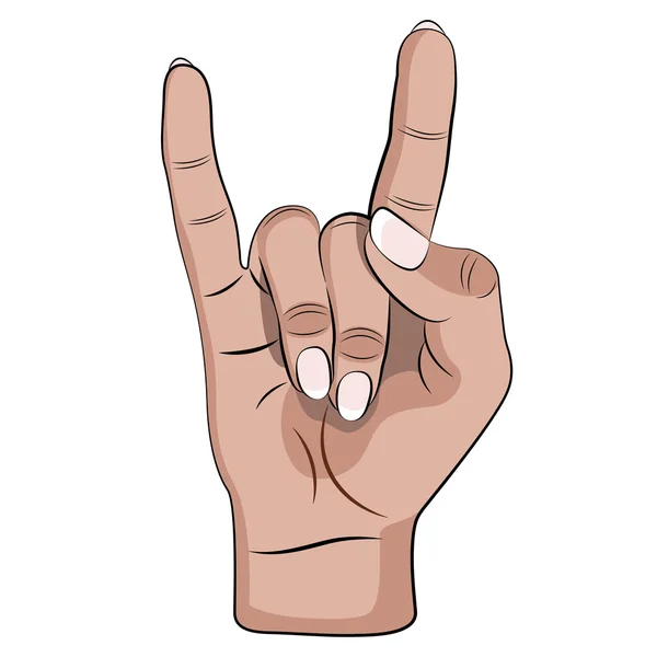 Rock hand gebaar vector. — Stockvector