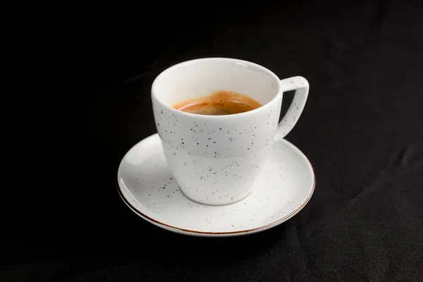 Kaffee Espresso Auf Schwarzem Hintergrund Kaffeezeit Isoliert Auf Schwarz Weiße — Stockfoto