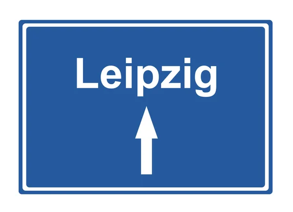 Leipzig street sign Highway road trip — Stock Photo, Image