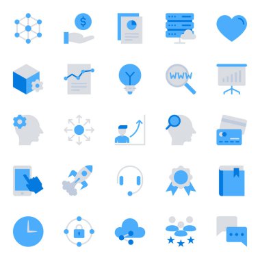 SEO ve Web için mavi renk simgeleri ayarlandı