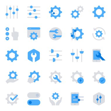 Onarım için mavi renk simgeleri ayarlandı