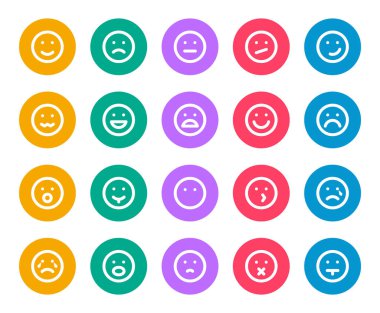 Emoji için yuvarlak renk özet simgeleri ayarlandı.