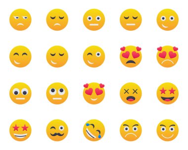Emojis, Smiley, duygu için renk simgeleri ayarlandı