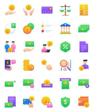 Finans parası için renk simgeleri ayarlandı