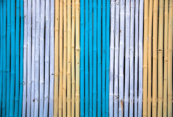 Färgglada av bambu väggen — Stockfoto