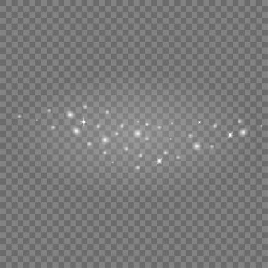 Beyaz kıvılcımlar özel bir ışıkla parlar. Vektör.