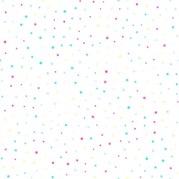 Zökkenőmentes minta színes pontokkal fehér háttéren. Vektor — Stock Vector
