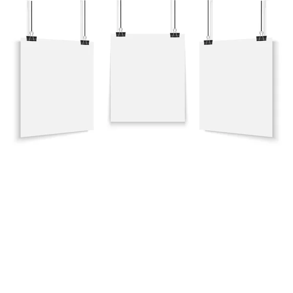 White Poster Hanging Binder Vector — Stock Vector