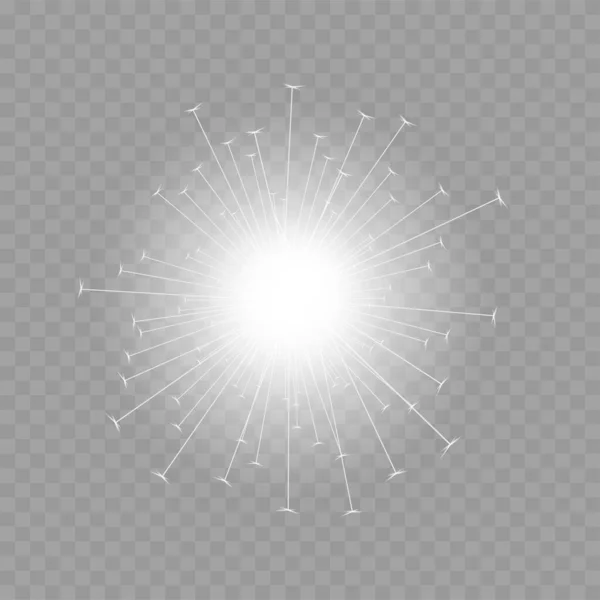 Xmas Sparkler Fire Firework Vector — Stock Vector