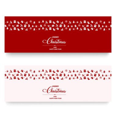 Mutlu Noeller ya da yeni yıl şablonu seti. Vektör.