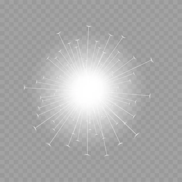 Xmas Sparkler Fire Firework Vector — Stock Vector