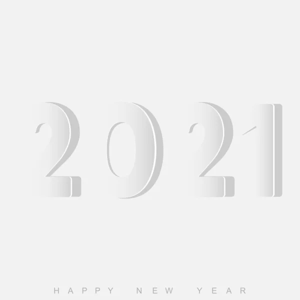 2021 Cartão Ano Novo Com Papel Recortado Texto Vetor — Vetor de Stock
