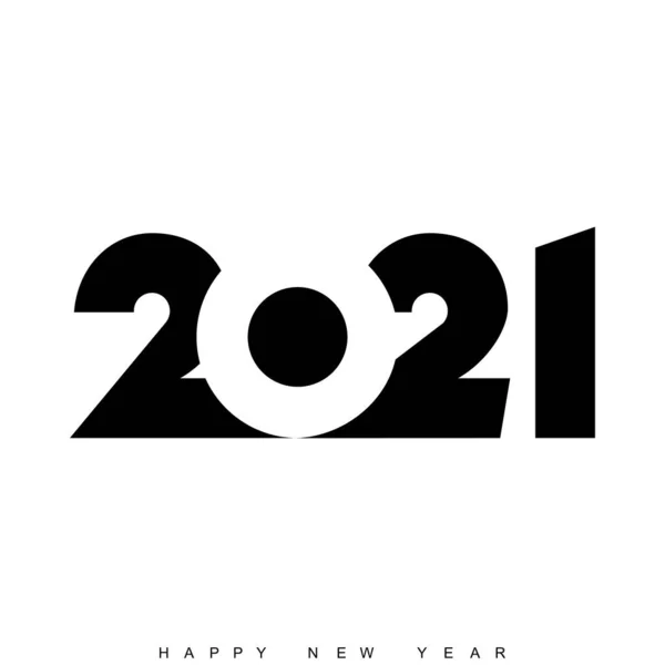 2021年新年贺卡 带有黑色创意文字 — 图库矢量图片