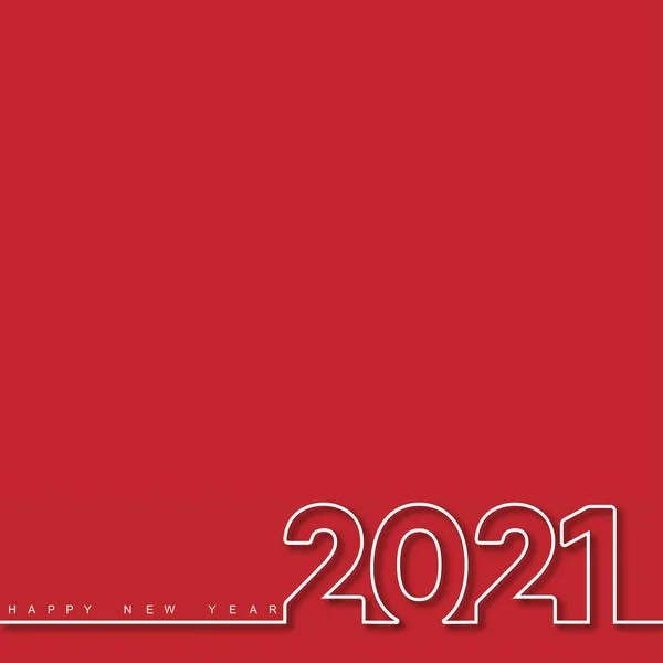 2021 Felice Anno Nuovo Biglietto Con Testo Foderato Vettore — Vettoriale Stock