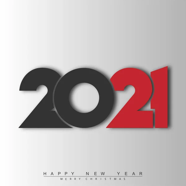 2021 Feliz Año Nuevo Tarjeta Felicitación Con Texto Creativo Negro — Vector de stock