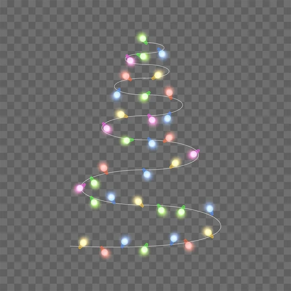 Kerstboom Transparante Achtergrond Vectorillustratie — Stockvector