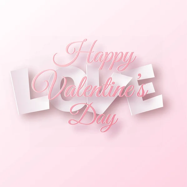 Carte Saint-Valentin avec texte d'amour rose et coeurs de couple. Vecteur — Image vectorielle