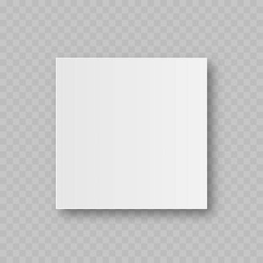 Gerçekçi, beyaz, boş, karton bir kutu. Vektör illüstrasyonu.