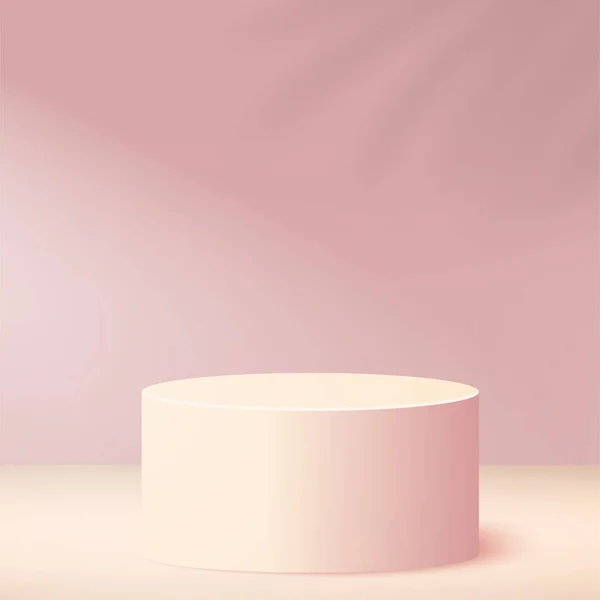 Fundo abstrato com cor rosa pódios 3d geométricos. Ilustração vetorial. — Vetor de Stock