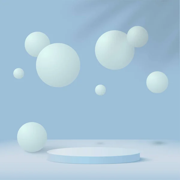 Abstrakter Hintergrund Mit Geometrischen Podien Blauer Farbe Vektor — Stockvektor