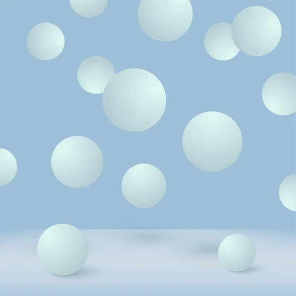 Abstract Background Falling Blue Balls Vector Illustration — Archivo Imágenes Vectoriales