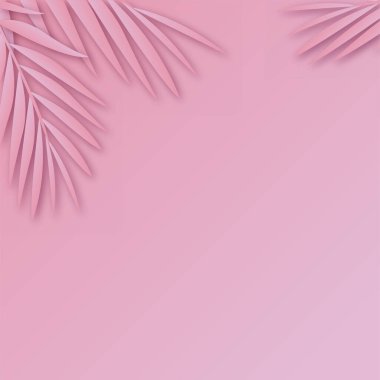 Tropik kağıt palmiye, çerçeveyi yumuşak gölgeli bırakır. Vektör.