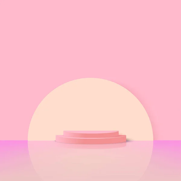 Fundo Abstrato Com Pódios Geométricos Rosa Ilustração Vetorial — Vetor de Stock