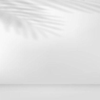 Beyaz renkli geometrik üç boyutlu podyumlarla soyut arkaplan. Vektör illüstrasyonu