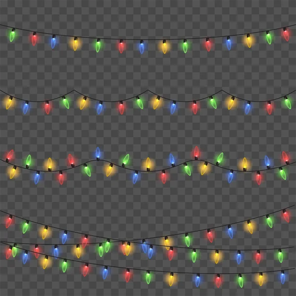 Lumières Brillantes Pour Noël Cartes Vacances Bannières Affiches Web Design — Image vectorielle