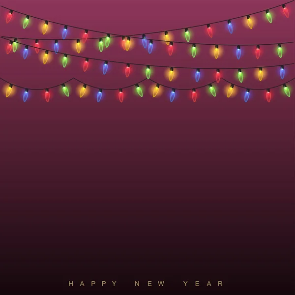 Fondo Navidad Luces Brillantes Vector — Vector de stock