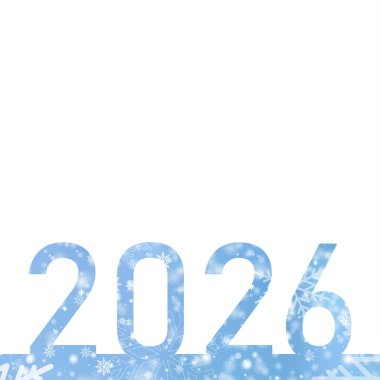 Yeni yılınız kutlu olsun kar tanesi eşliğinde kar masmavi arka plan. Vektör illüstrasyonu