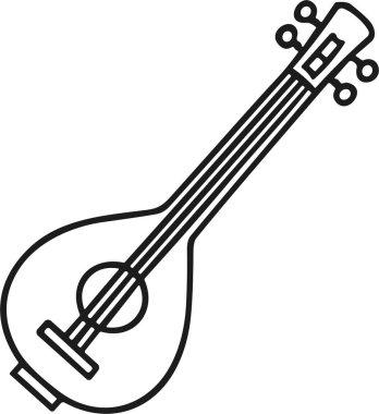 Simge Tambura Balkan Akustik illüstrasyon vektörü