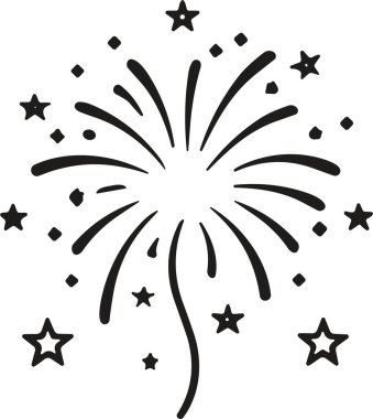 simge havai fişek çizim vektörü