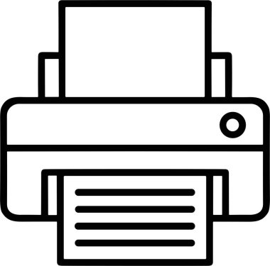 simge illüstrasyon yazdırma aracı vektörü