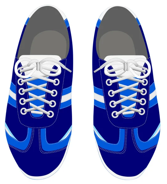 Sneakers Illustration Vectorielle Couleur Bleu — Image vectorielle