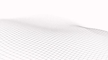 Soyut perspektif arka planı. Beyaz arkaplanda üç boyutlu tel örgüsü.