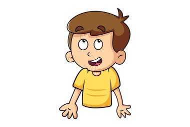 Vektör Çizgi Film İllüstrasyonu. Çocuğun gözleri yuvarlanmış. Beyaz arkaplanda izole.