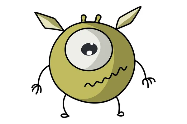 Vector Cartoon Illustratie Van Schattig Vliegend Monster Begint Zich Vervelen — Stockvector