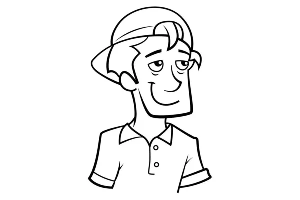Dibujos Animados Vectoriales Ilustración Hombre Sonriente Aislado Sobre Fondo Blanco — Archivo Imágenes Vectoriales