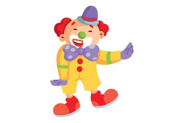 Vektör karikatür çizimi. Joker dans ediyor. Beyaz bir arkaplanda izole edilmiş.